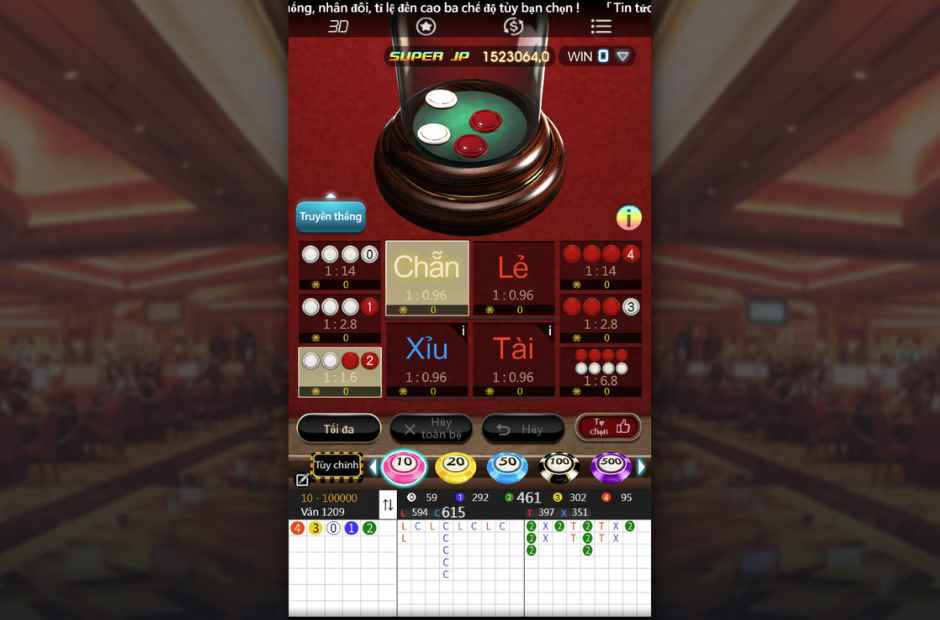 Trải nghiệm xóc đĩa online tại sàn 3D games