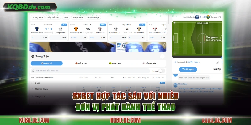 8Xbet hợp tác sâu với nhiều đơn vị phát hành thể thao
